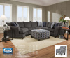 6485 Sectional with Pie Shaped Wedge in Albany Slate and Chesnut